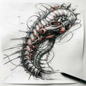 biomechanics tattoo design ideas realistic abstract mechanics strength and power