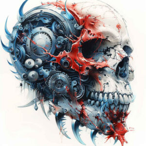 biomechanics tattoo design ideas Realism digital realism detailed textures perseverance and power