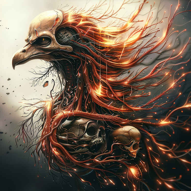 biomechanics tattoo design ideas Surrealism melting forms energy flow embodying courage