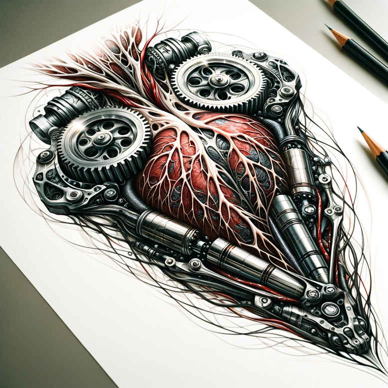 biomechanics tattoo design ideas bold outline fluid motion for knee