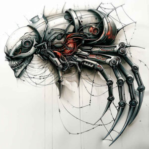 biomechanics tattoo design ideas Realism living skin hybrid forms for shoulder blade