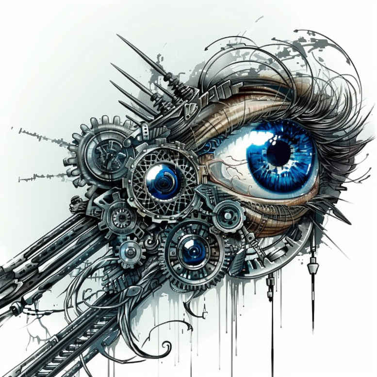 biomechanics tattoo design ideas Surrealism timeless joint rotation for lower chest