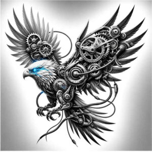 biomechanics tattoo design ideas bold highlights layered textures represents perseverance
