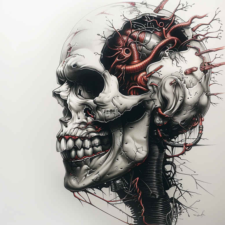 biomechanics tattoo design ideas Surrealism abstract machine motifs meaning determination