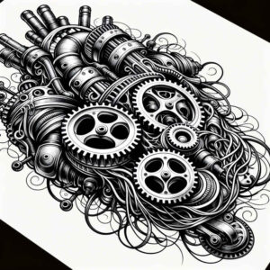 biomechanics tattoo design ideas clear lines mechanical energy for wrist