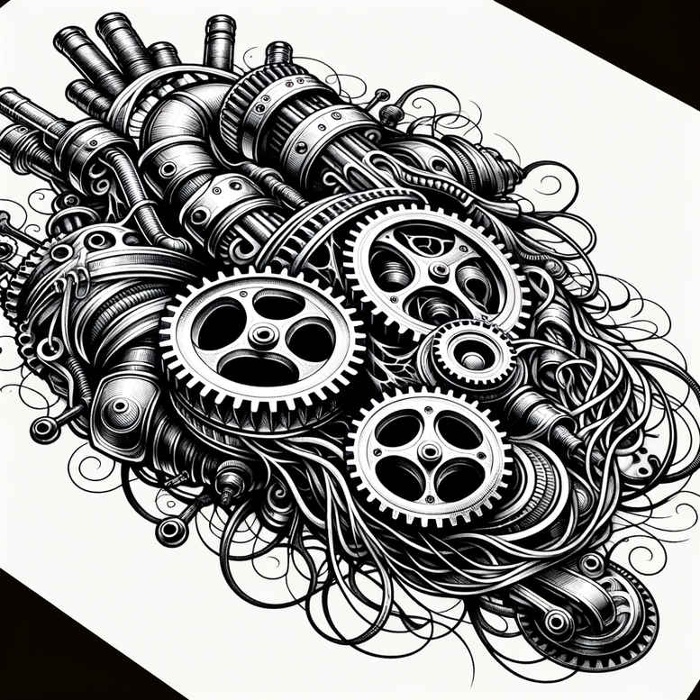 biomechanics tattoo design ideas clear lines mechanical energy for wrist