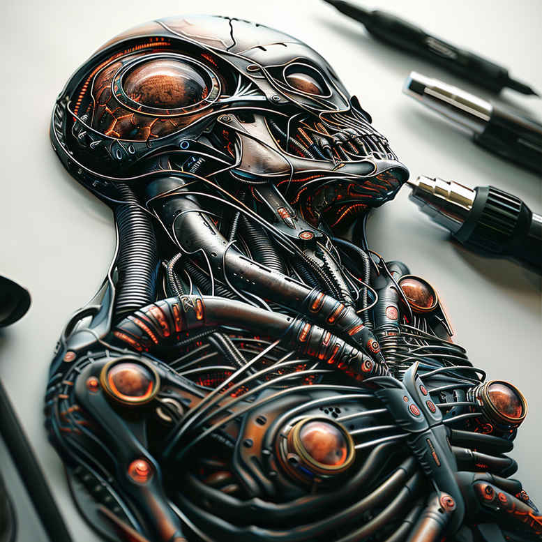 biomechanics tattoo design ideas vivid mechanical joints symbolising endurance
