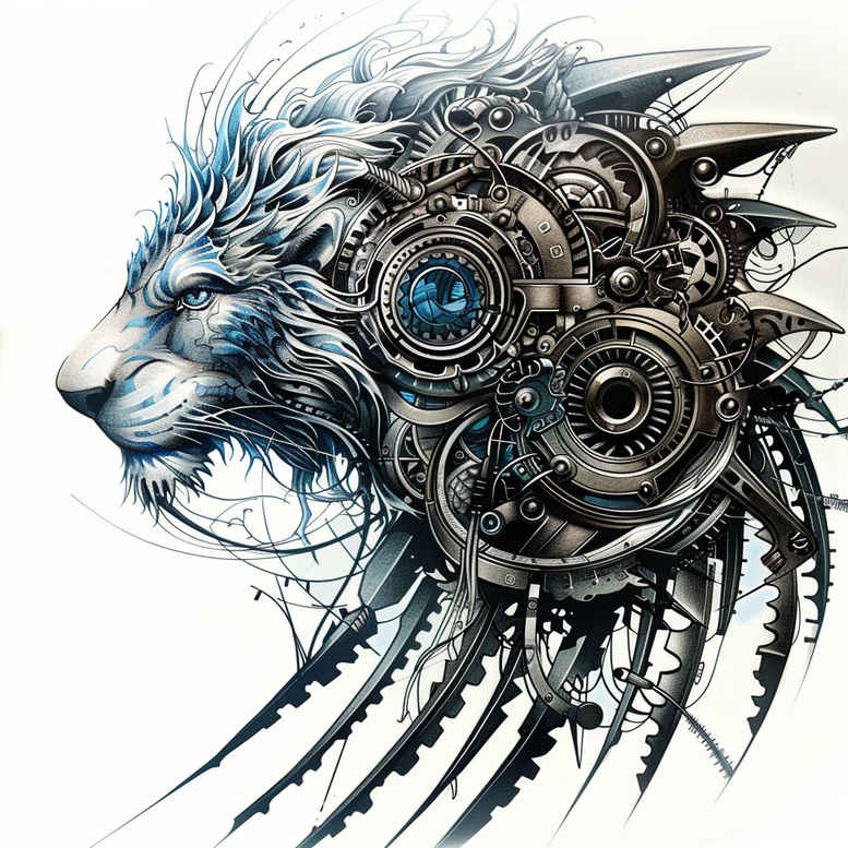 biomechanics tattoo design ideas elaborate mechanical parts for lower back
