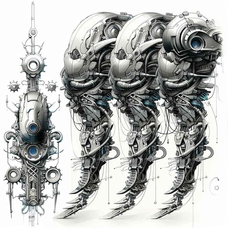 biomechanics tattoo design ideas Realism detailed rendering movement patterns symbolising determination
