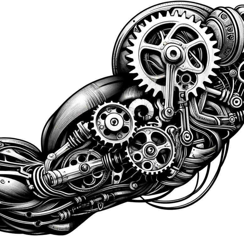 biomechanics tattoo design ideas photo-realistic muscle activation for spine