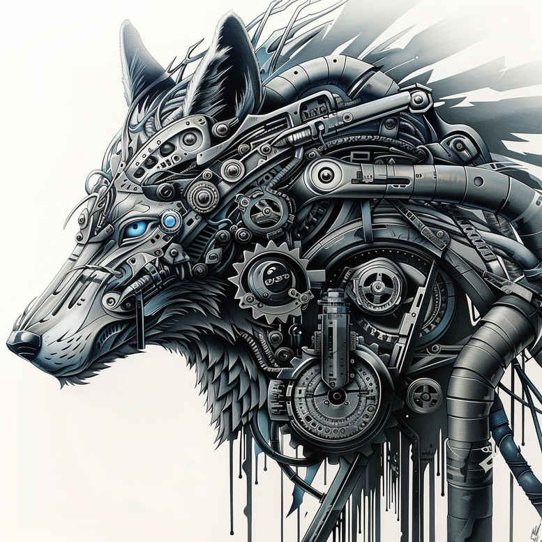 biomechanics tattoo design ideas Surrealism blurred edges muscle fibers stands for determination