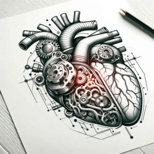 biomechanics tattoo design ideas Surrealism psychic energy organic-mechanical blend for back shoulder