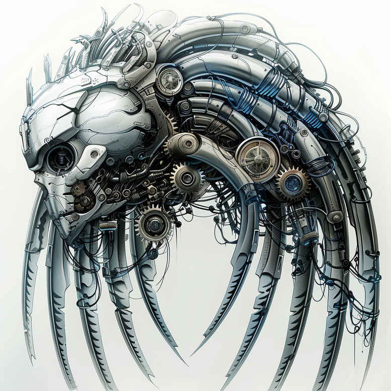biomechanics tattoo design ideas high-key organic-mechanical blend strength and power