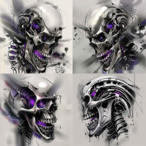 biomechanics tattoo design ideas Surrealism melted shapes realistic muscle for ankle