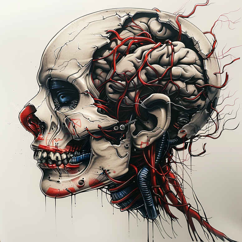 biomechanics tattoo design ideas illustrative style robotic style for neck
