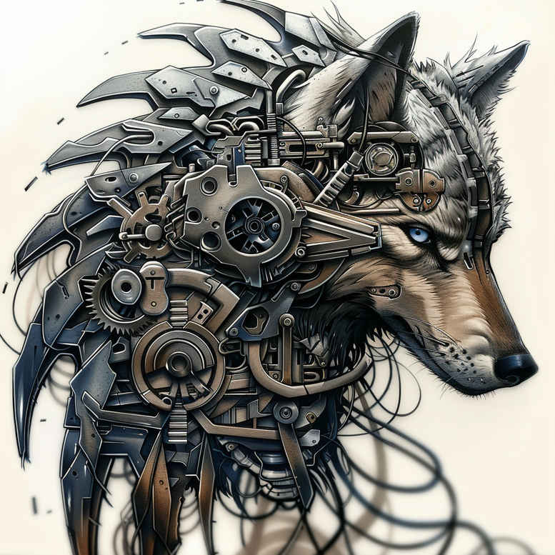 biomechanics tattoo design ideas Realism textured skin structural design for shin