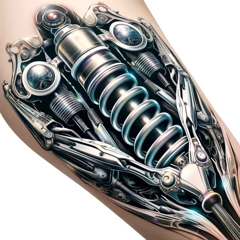 biomechanics tattoo design ideas intricate shading tension lines symbol of resilience