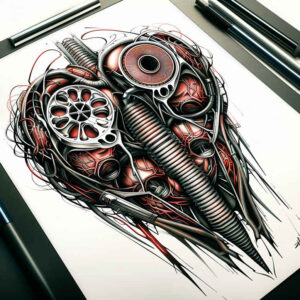 biomechanics-tattoo-designs-ideas-ai-generated--chains-realism-lifelike-eyes-for-spine