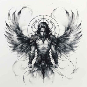 angel – tattoo design ideas free ai generated – realism-photo-realistic – for-arm – Gallery: angel-inkby-ai