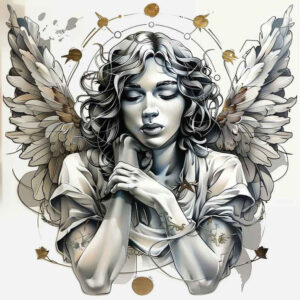 angel – tattoo design ideas free ai generated – realism-photo-realistic – for-arm – Gallery: angel-inkby-ai