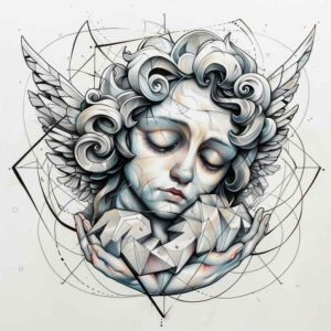 angel – tattoo design ideas free ai generated – realism-photo-realistic – for-arm – Gallery: angel-inkby-ai