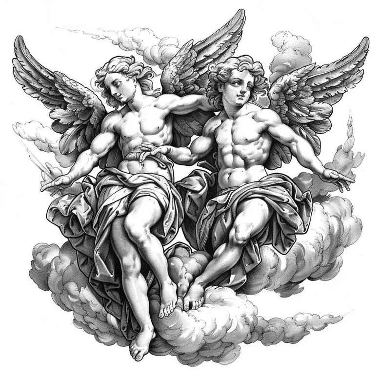 angel – tattoo design ideas free ai generated – realism-photo-realistic – for-arm – Gallery: angel-inkby-ai