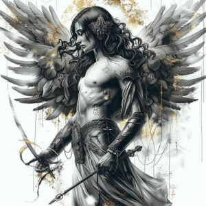 angel – tattoo design ideas free ai generated – realism-photo-realistic – for-arm – Gallery: angel-inkby-ai