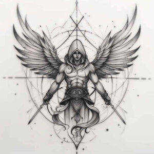 angel – tattoo design ideas free ai generated – realism-photo-realistic – for-arm – Gallery: angel-inkby-ai