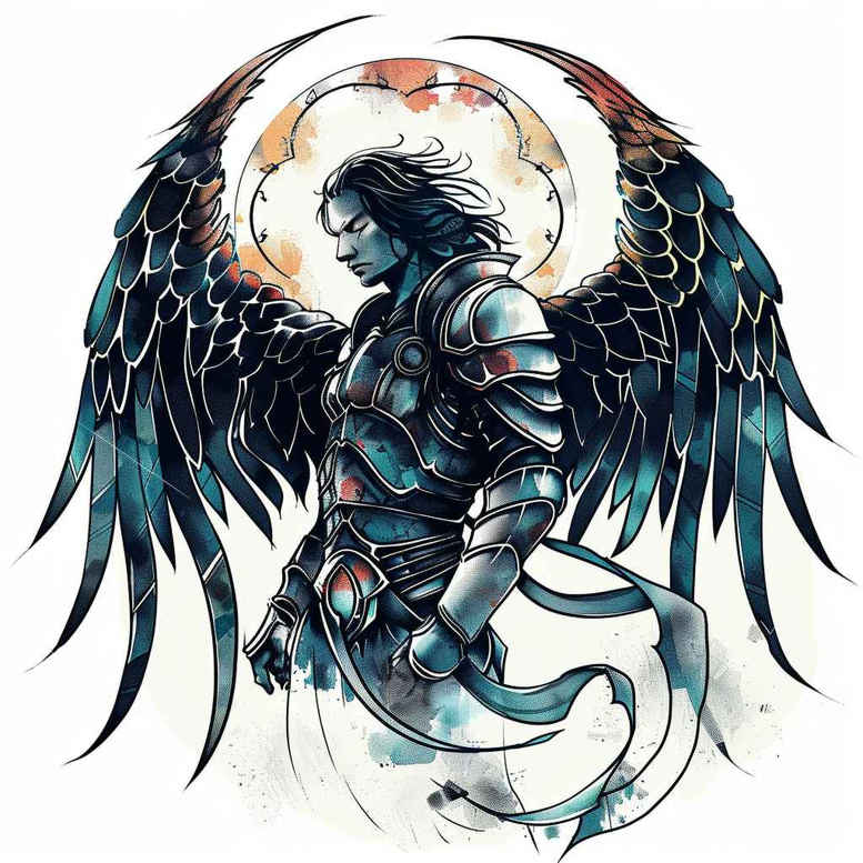 angel – tattoo design ideas free ai generated – realism-photo-realistic – for-arm – Gallery: angel-inkby-ai