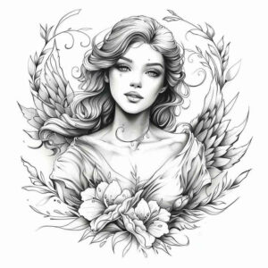 angel – tattoo design ideas free ai generated – realism-photo-realistic – for-arm – Gallery: angel-inkby-ai