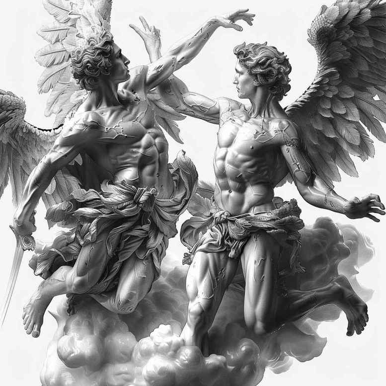 angel – tattoo design ideas free ai generated – realism-photo-realistic – for-arm – Gallery: angel-inkby-ai