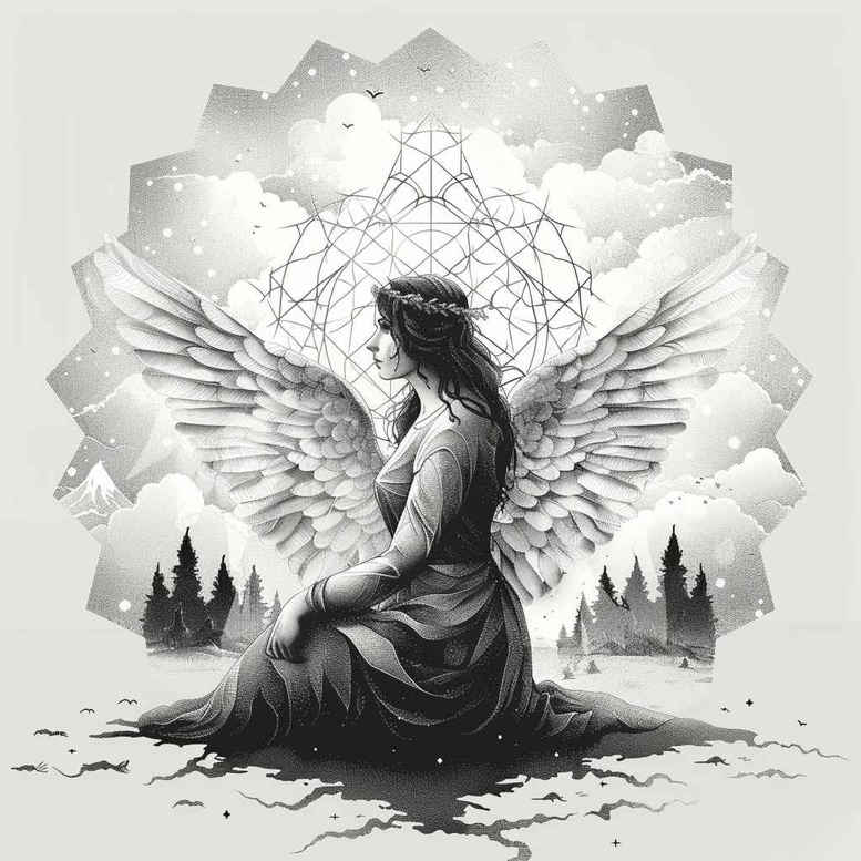 angel – tattoo design ideas free ai generated – realism-photo-realistic – for-arm – Gallery: angel-inkby-ai