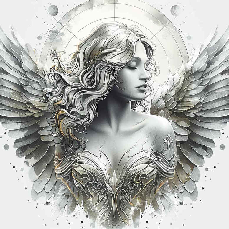 angel – tattoo design ideas free ai generated – realism-photo-realistic – for-arm – Gallery: angel-inkby-ai