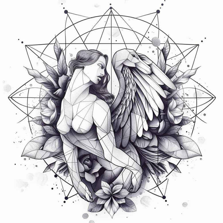 angel – tattoo design ideas free ai generated – realism-photo-realistic – for-arm – Gallery: angel-inkby-ai