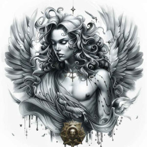 angel – tattoo design ideas free ai generated – realism-photo-realistic – for-arm – Gallery: angel-inkby-ai