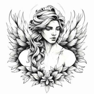 angel – tattoo design ideas free ai generated – realism-photo-realistic – for-arm – Gallery: angel-inkby-ai
