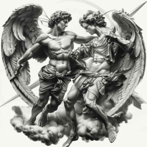 angel – tattoo design ideas free ai generated – realism-photo-realistic – for-arm – Gallery: angel-inkby-ai