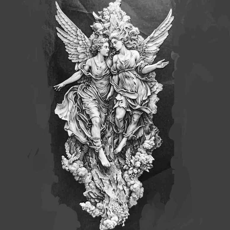angel – tattoo design ideas free ai generated – realism-photo-realistic – for-arm – Gallery: angel-inkby-ai