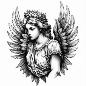 angel – tattoo design ideas free ai generated – realism-photo-realistic – for-arm – Gallery: angel-inkby-ai