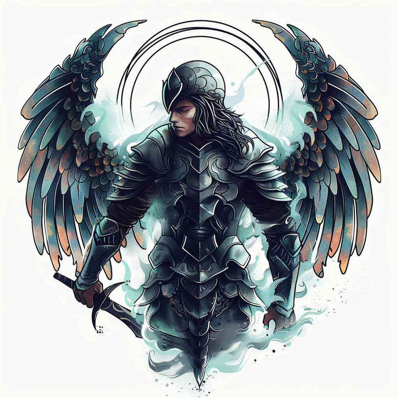 angel – tattoo design ideas free ai generated – realism-photo-realistic – for-arm – Gallery: angel-inkby-ai