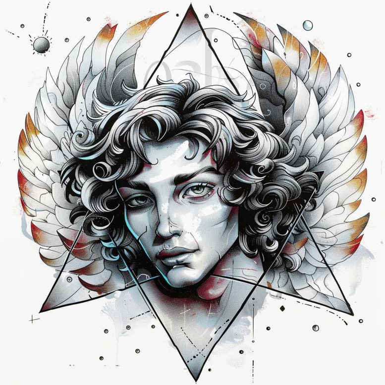 angel – tattoo design ideas free ai generated – realism-photo-realistic – for-arm – Gallery: angel-inkby-ai
