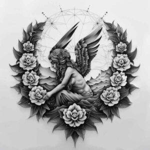 angel – tattoo design ideas free ai generated – realism-photo-realistic – for-arm – Gallery: angel-inkby-ai