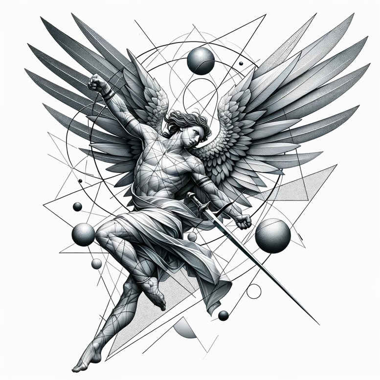 angel – tattoo design ideas free ai generated – realism-photo-realistic – for-arm – Gallery: angel-inkby-ai