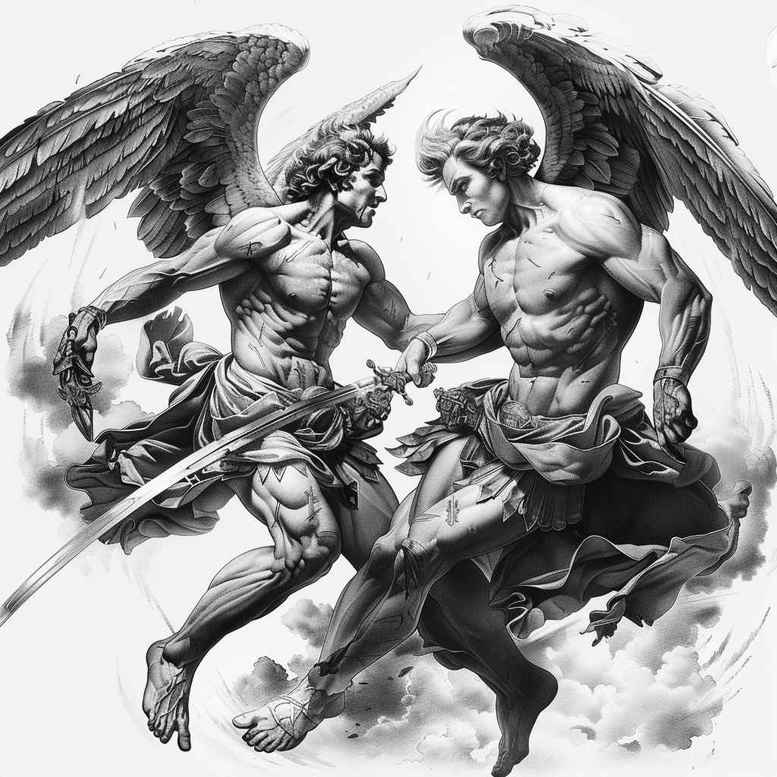 angel – tattoo design ideas free ai generated – realism-photo-realistic – for-arm – Gallery: angel-inkby-ai