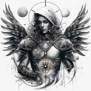 angel – tattoo design ideas free ai generated – realism-photo-realistic – for-arm – Gallery: angel-inkby-ai