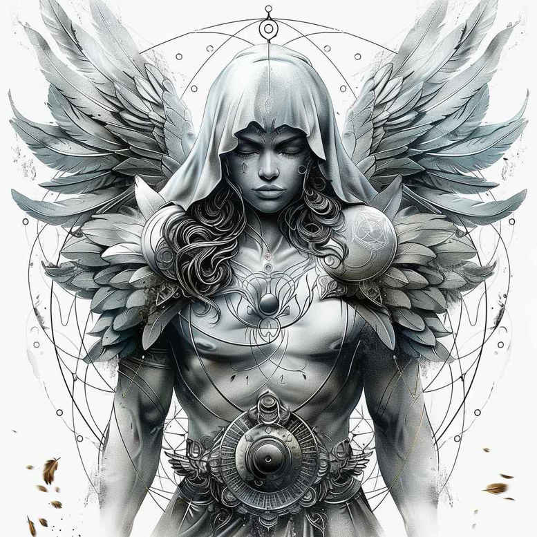 angel – tattoo design ideas free ai generated – realism-photo-realistic – for-arm – Gallery: angel-inkby-ai