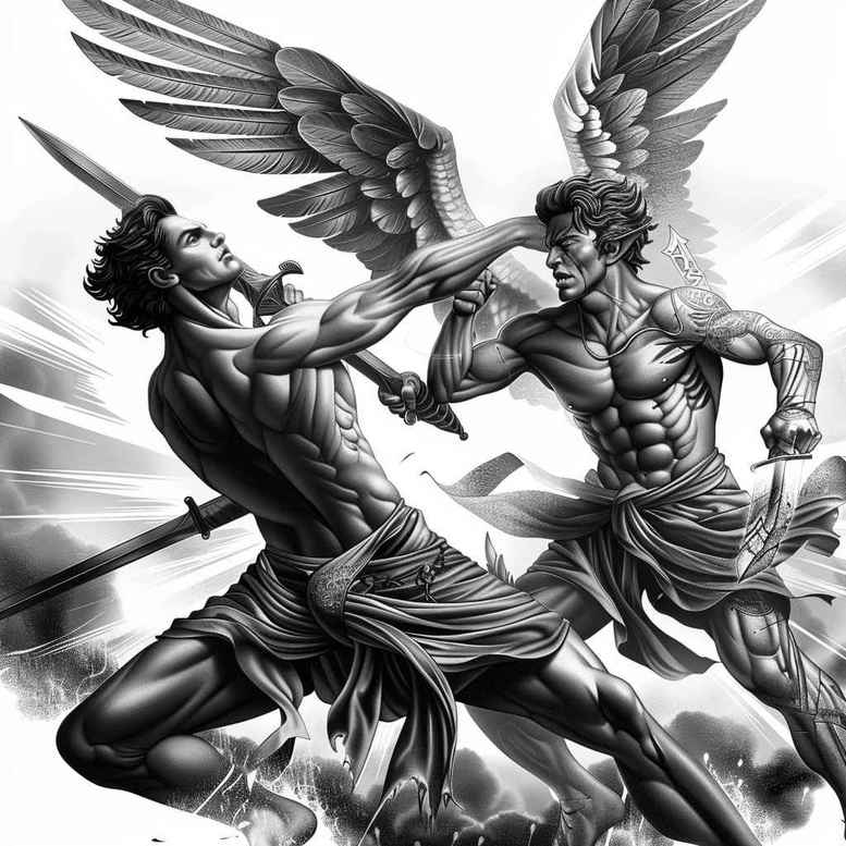 angel – tattoo design ideas free ai generated – realism-photo-realistic – for-arm – Gallery: angel-inkby-ai