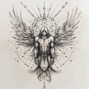 angel – tattoo design ideas free ai generated – realism-photo-realistic – for-arm – Gallery: angel-inkby-ai