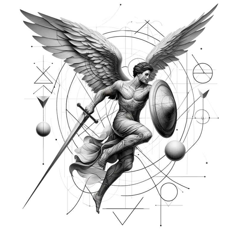 angel – tattoo design ideas free ai generated – realism-photo-realistic – for-arm – Gallery: angel-inkby-ai