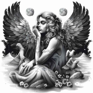 angel-of-death – tattoo design ideas free ai generated – realism-realistic-shadowing – for-thigh – Gallery: angel-inkby-ai